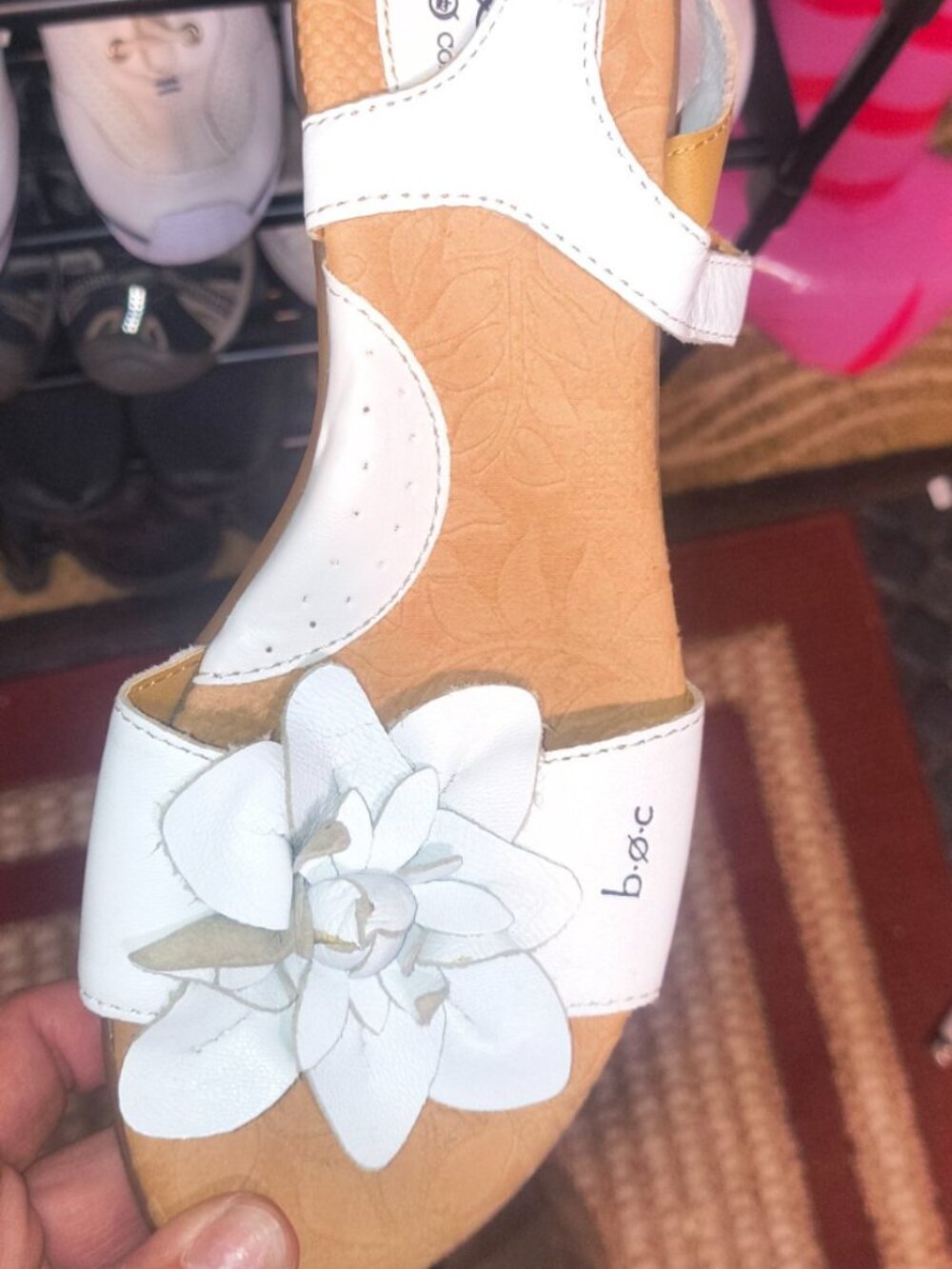 Børn Karalyn White Leather Comfort Sandals NWB Size 7